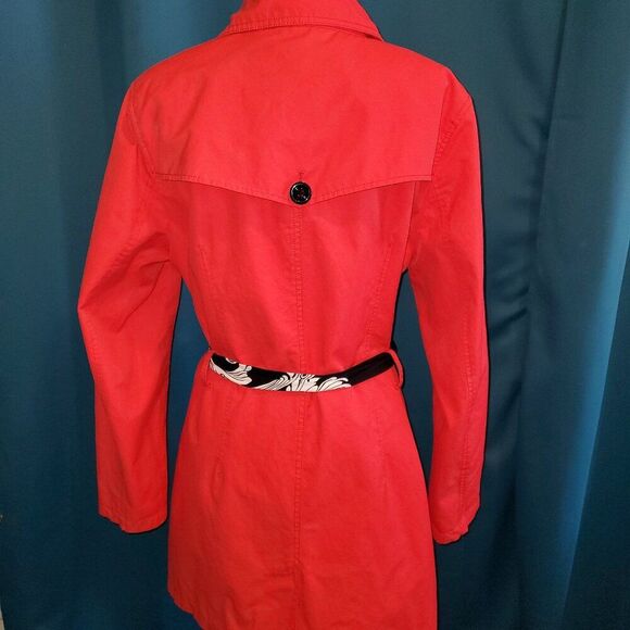 Bright Coral Lands End Raincoat! Classic wardrobe peice - Large - Picture 3 of 9